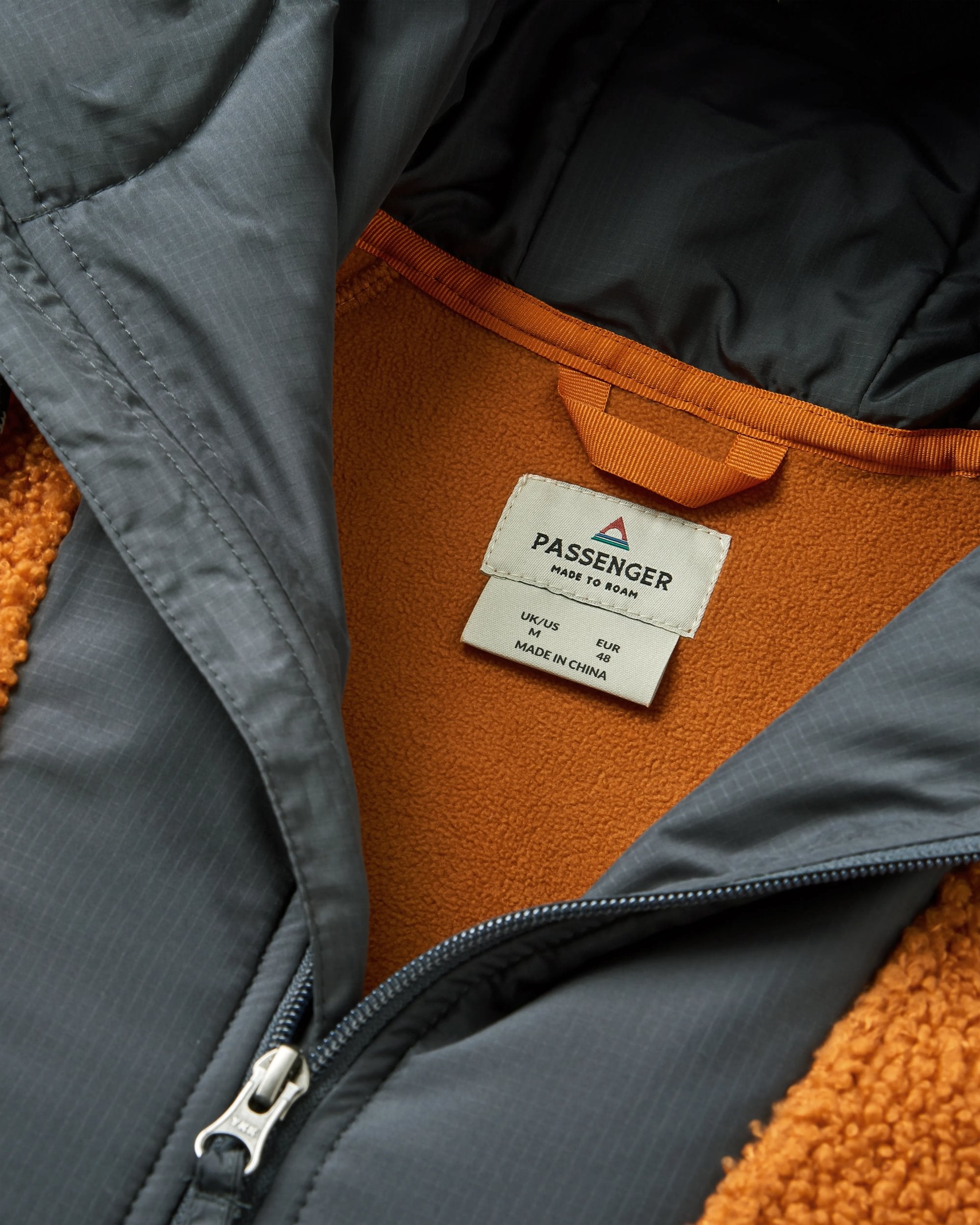 Woodland Recycled Polar-lined Sherpa Fleece - Retro Orange - Flatlay