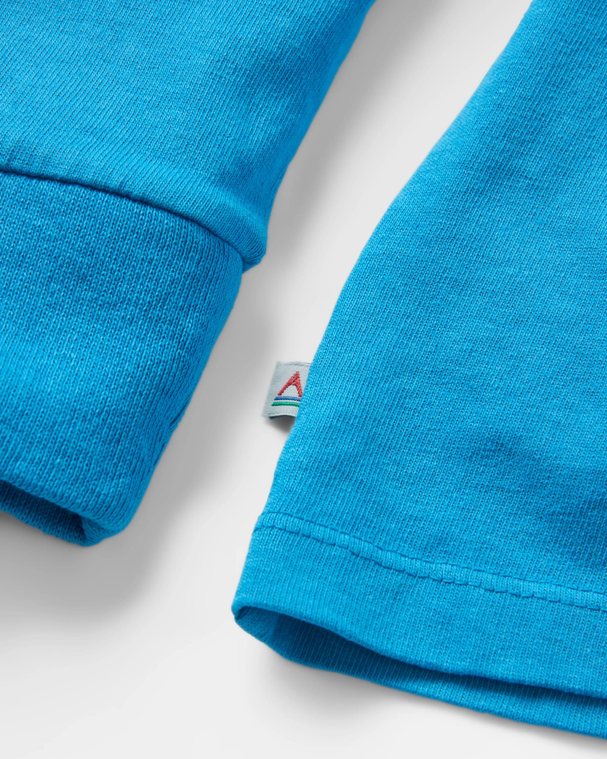 Breathe Recycled Cotton  LS T-Shirt - Atlantic Blue - Flatlay