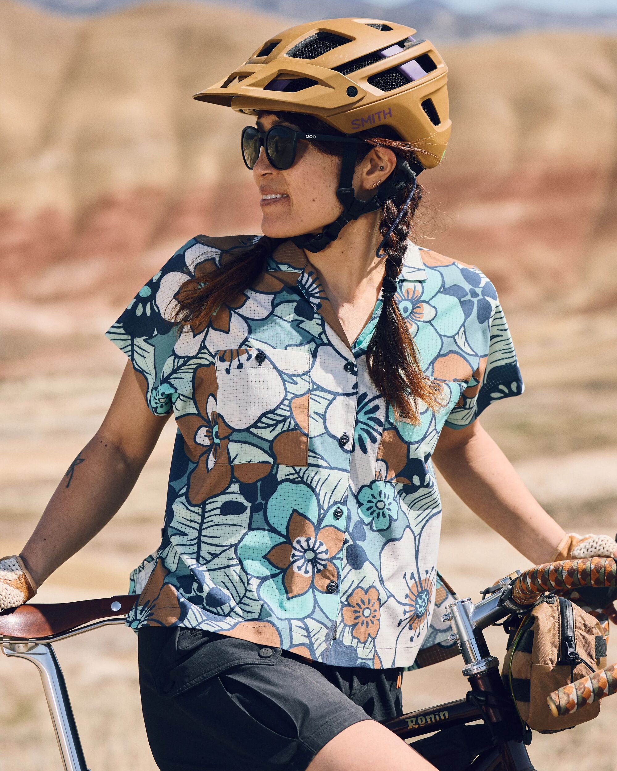 365 Recycled Active Boxy Shirt - Vintage Floral Aqua - Lifestyle