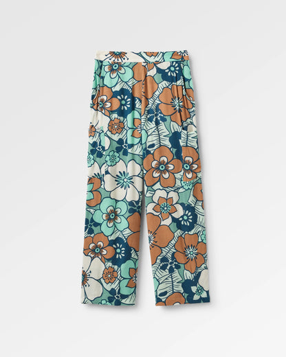 Someday Woven Trouser - Vintage Floral Aqua - Flatlay