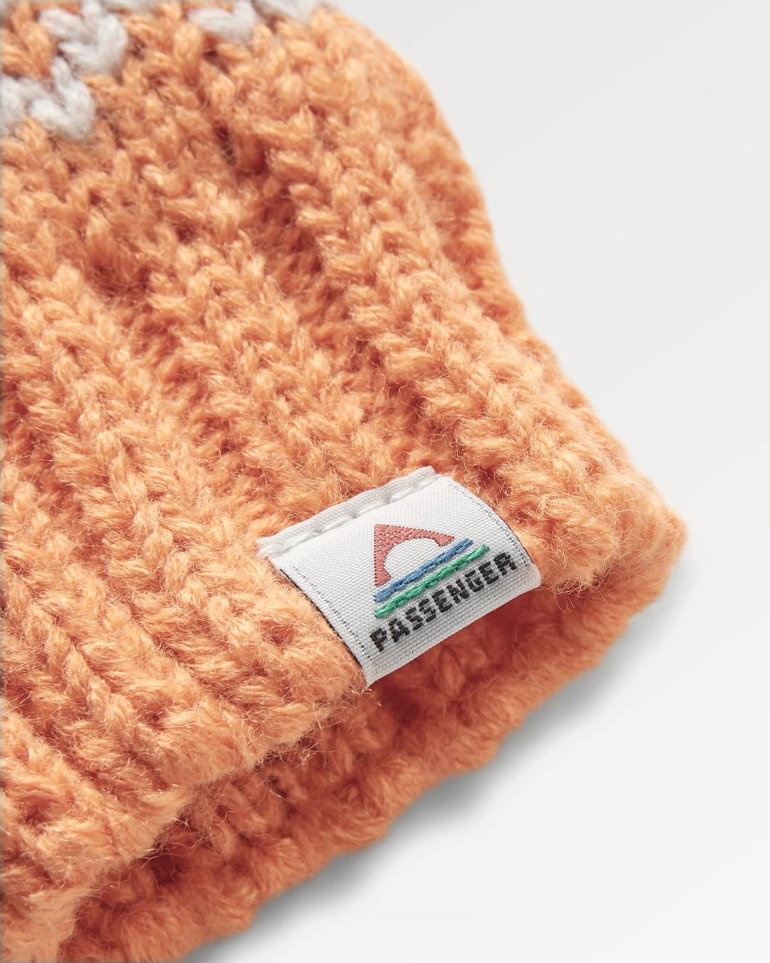 Lily Recycled Fleece Lined Fingerless Mittens - Apricot - Flatlay