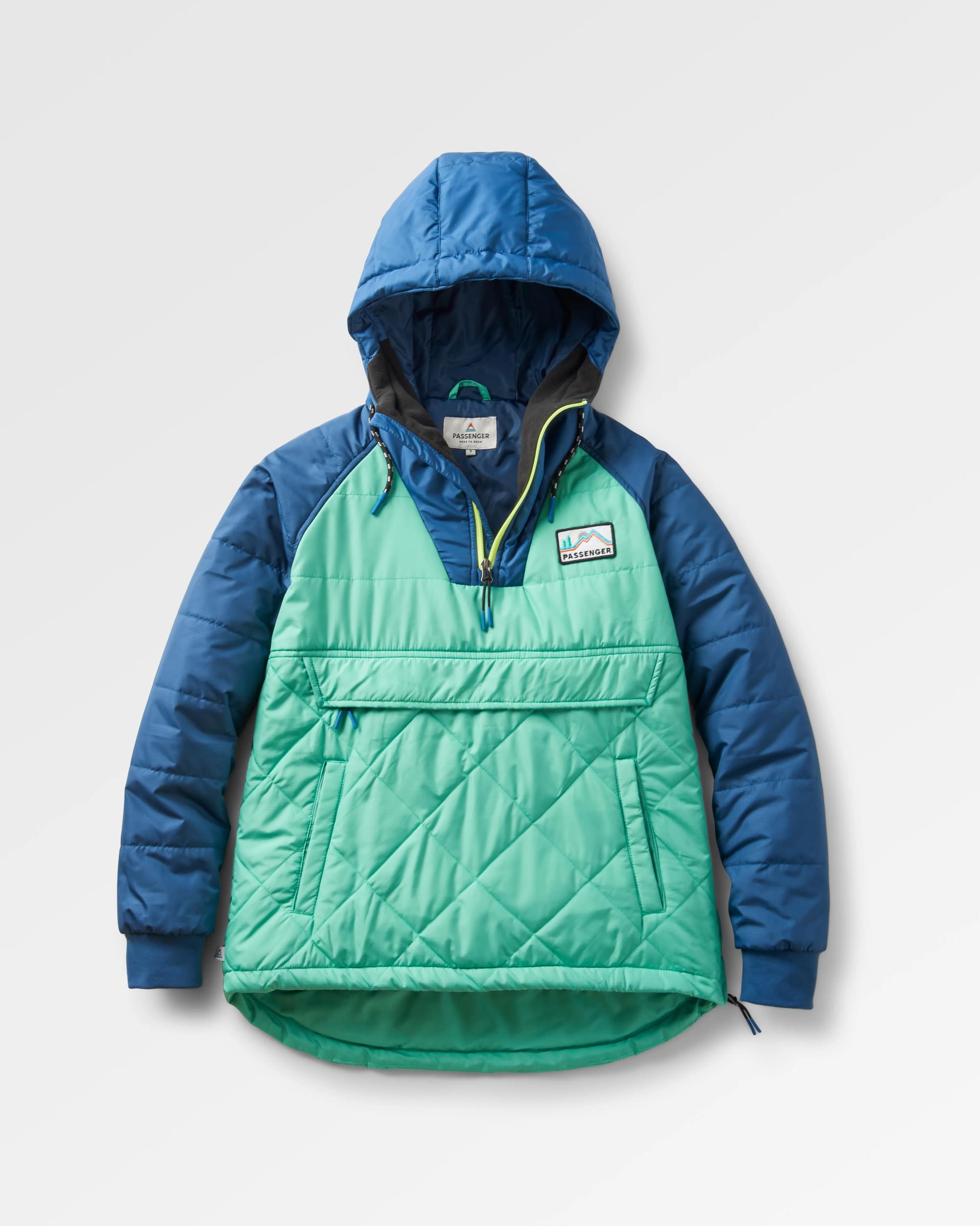 Ocean Recycled Insulated 1/2 Zip Jacket - Green Spruce - Flatlay
