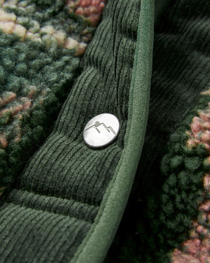 Clover Recycled Cotton-Lined Sherpa Fleece - Abstract Mountain Fir Tree