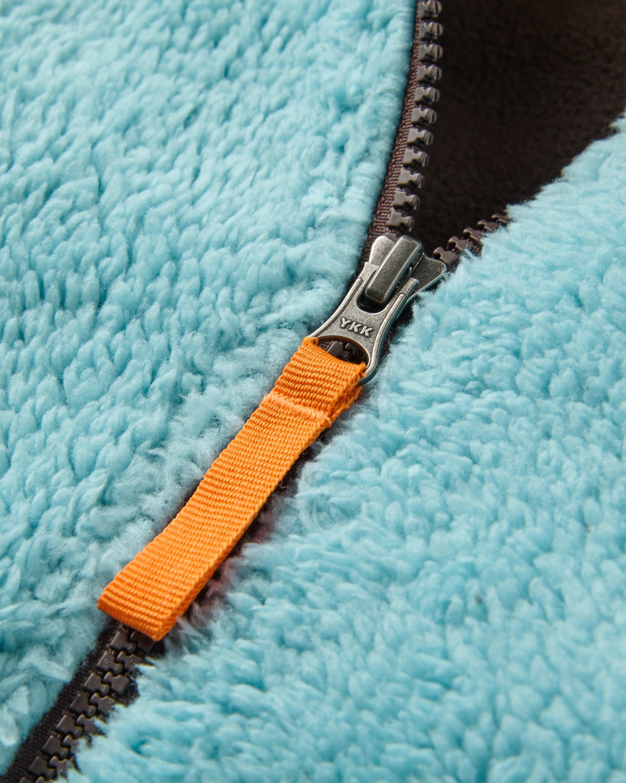 Nestling Sherpa Hooded Fleece - Retro Blue/Espresso - Flatlay