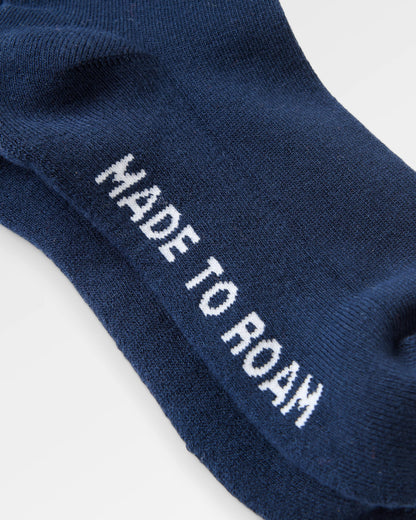 Two Step Crew Socks - Rich Navy - Flatlay