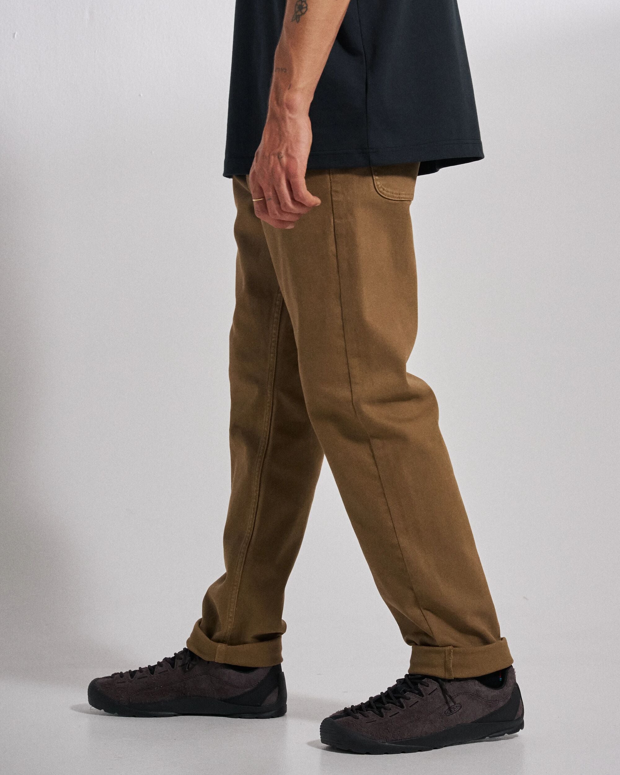 Farloche Jeans - Caramel Brown - Studio Model