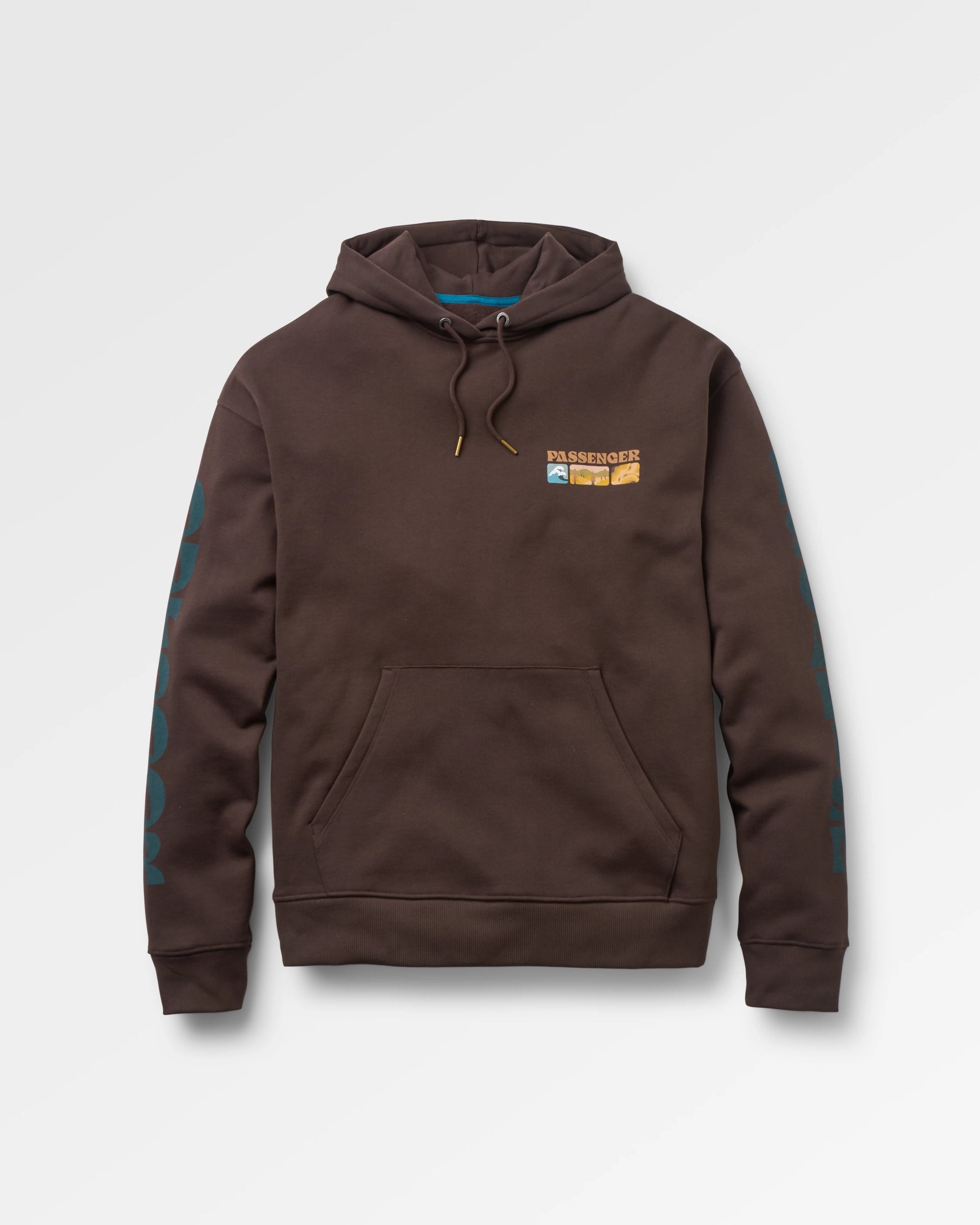Patches Recycled Cotton Hoodie - Espresso - Flatlay