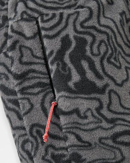 Woodland Polar Fleece Jogger - Strata Swirl Black - Flatlay