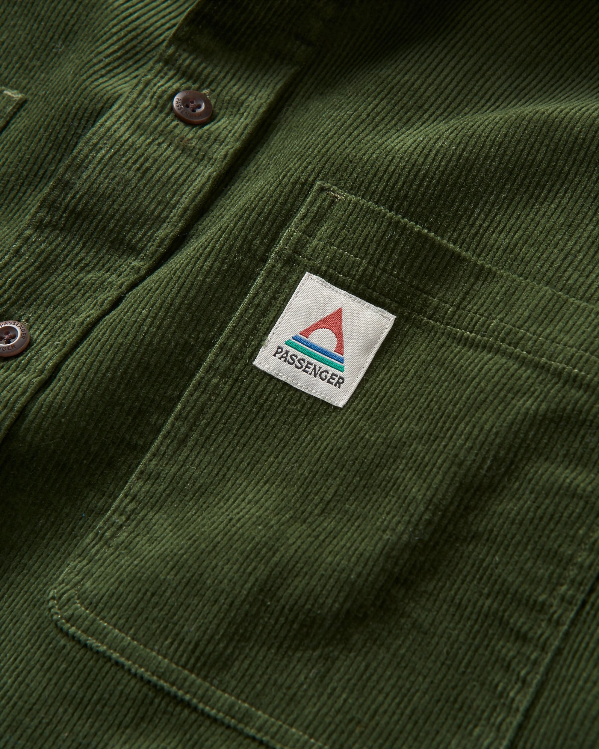 Backcountry Recycled Cord Shirt - Fir Tree - Flatlay