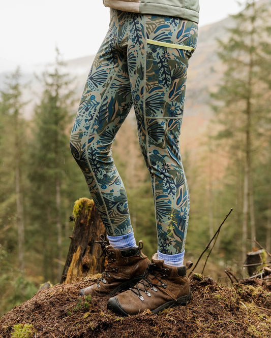 Mantra Recycled Leggings - Abstract Seaweed Pistachio