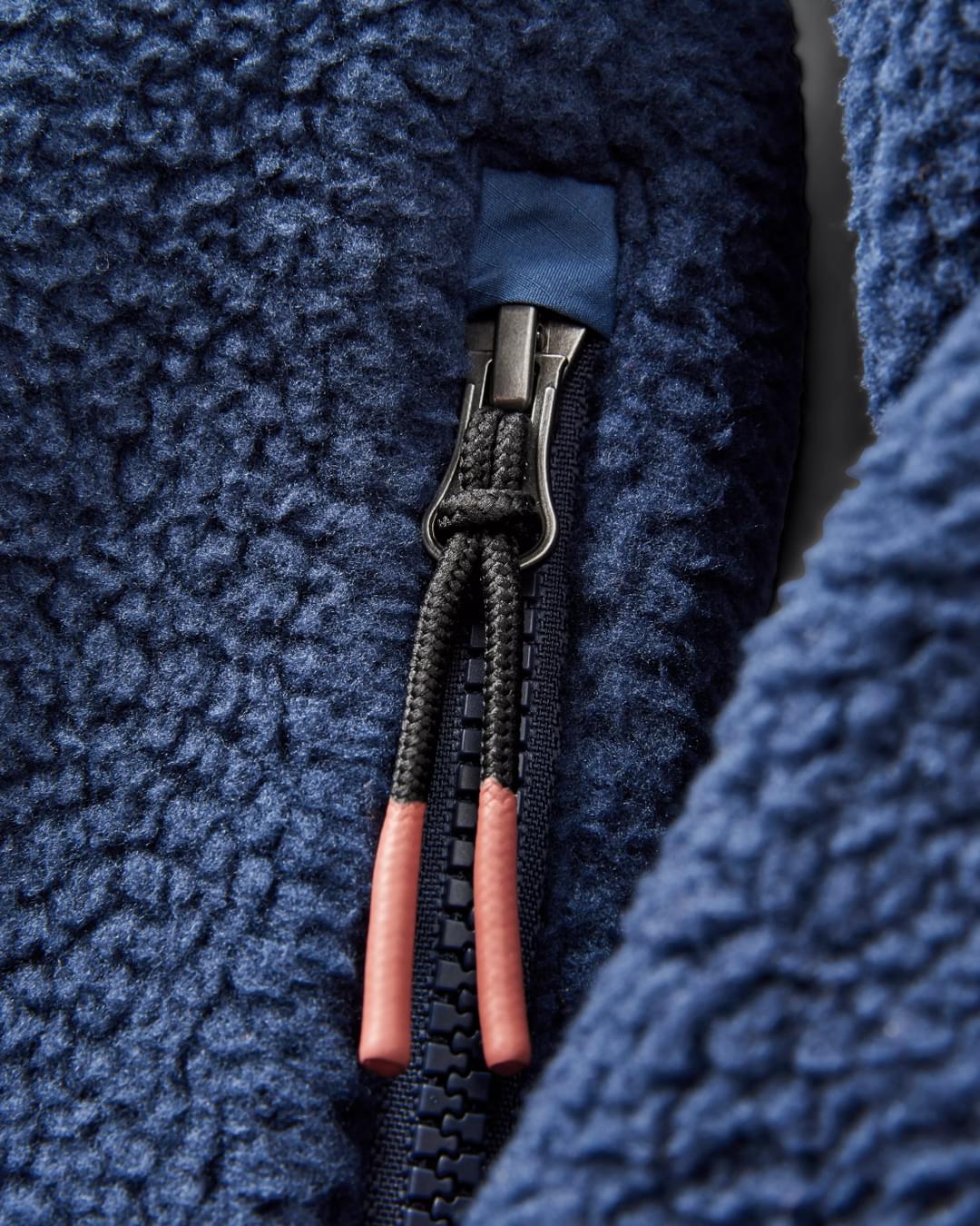 Offgrid 1/2 Zip Recycled Sherpa Fleece - Rich Navy - Flatlay