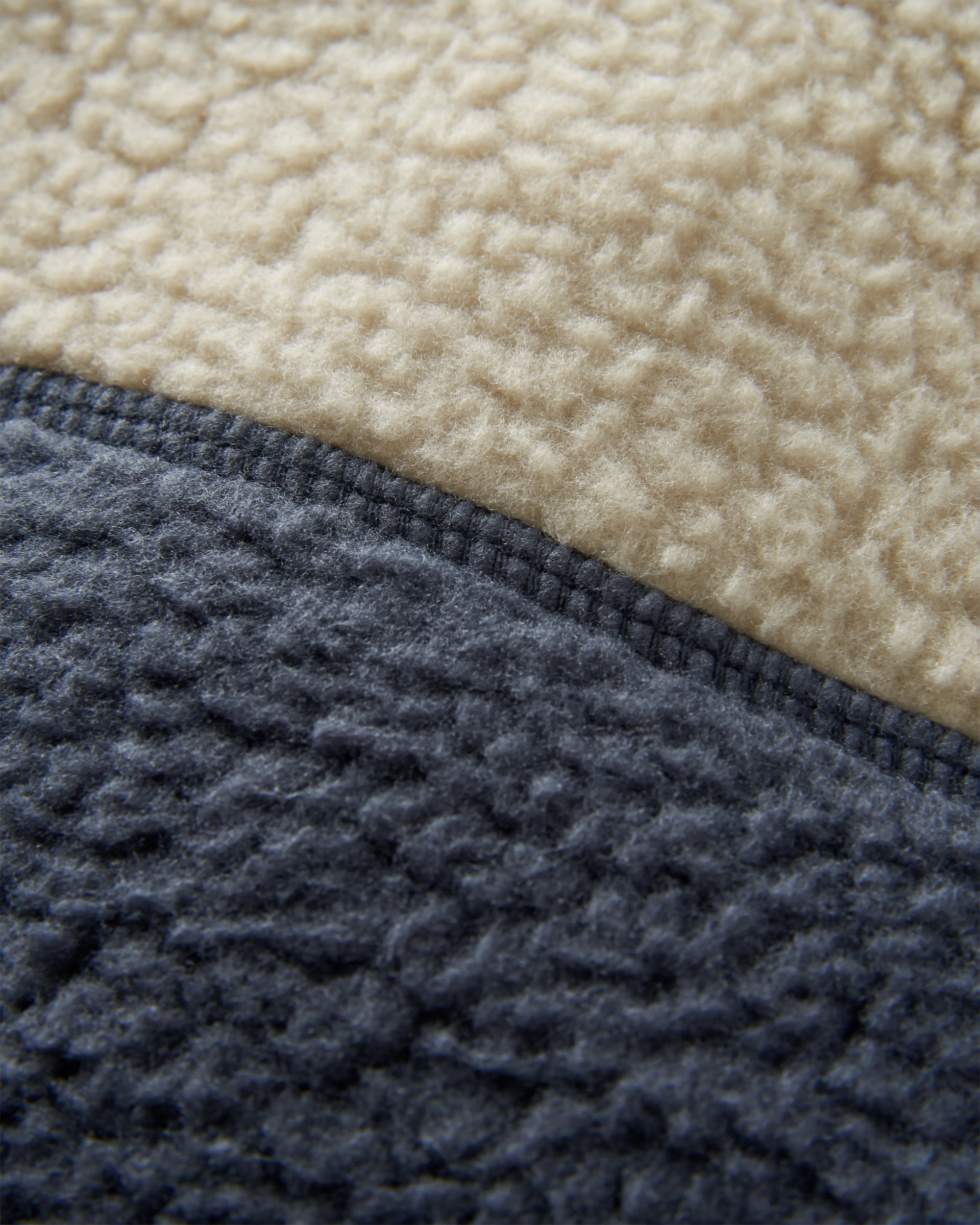 Offgrid 1/2 Zip Recycled Sherpa Fleece - Oatmeal/Charcoal - Flatlay