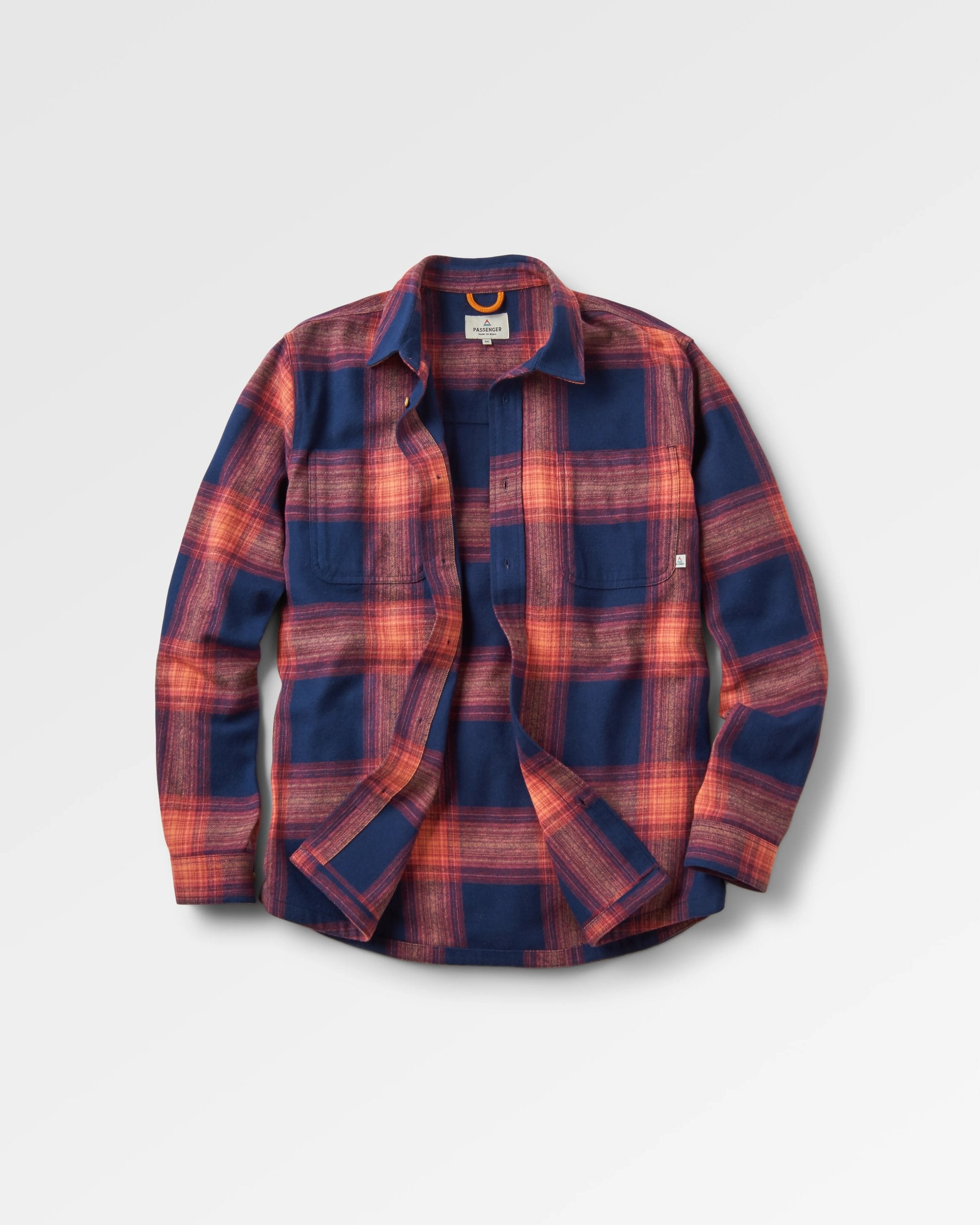 Backcountry Check Shirt - Rich Navy/ Red Ochre Check - Flatlay