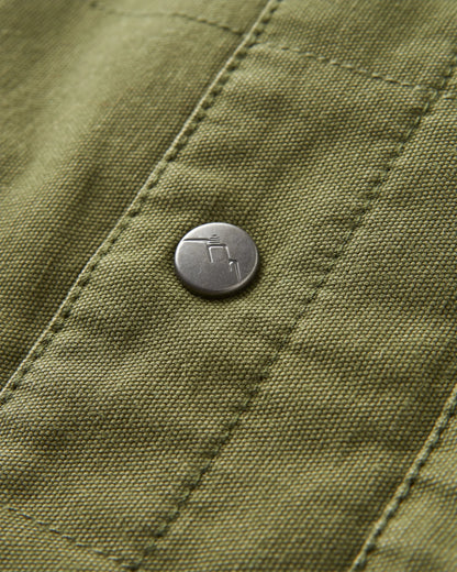 Taranaki Canvas Quilted Overshirt - Khaki - Flatlay