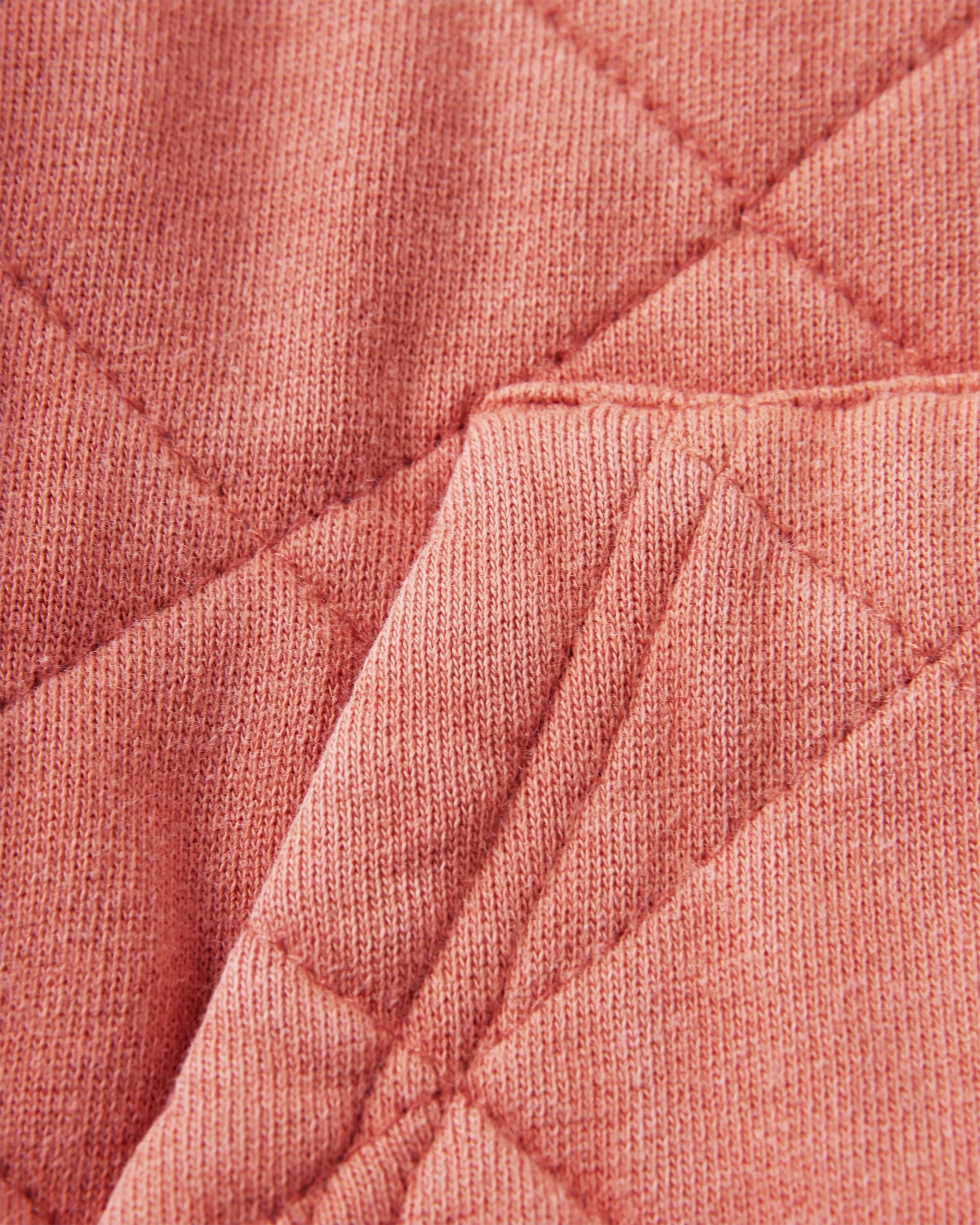 Getaway Recycled Quilted Full Zip Hoodie - Burnt Orange - Flatlay