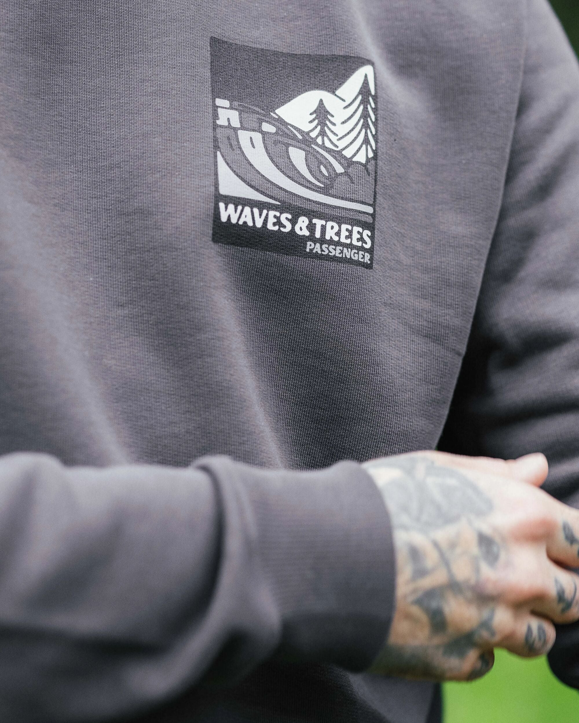 Waves & Trees Organic Cotton Sweatshirt - Charcoal - Lifestyle