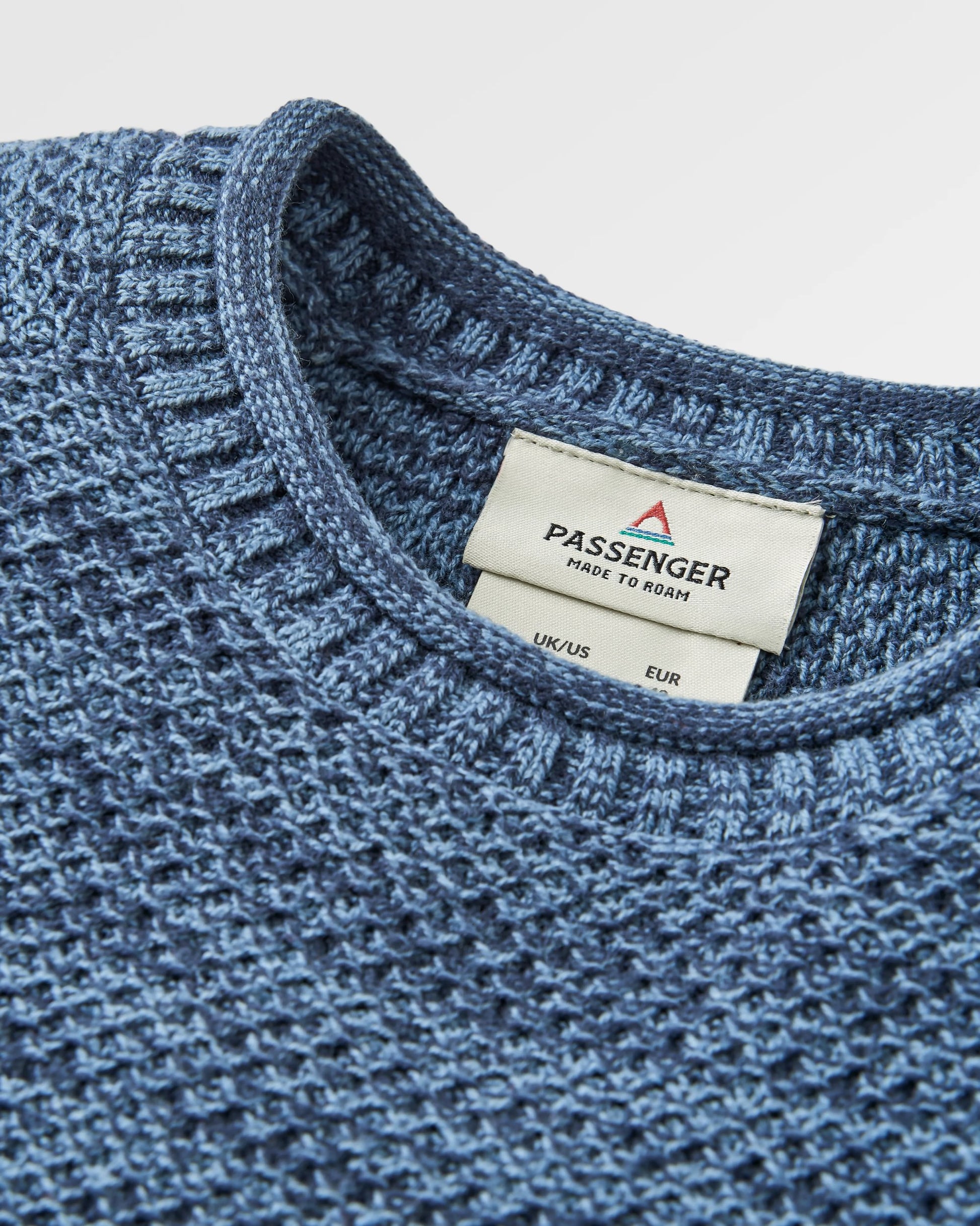 Shore Organic Cotton Knit Jumper - Rich Navy - Flatlay