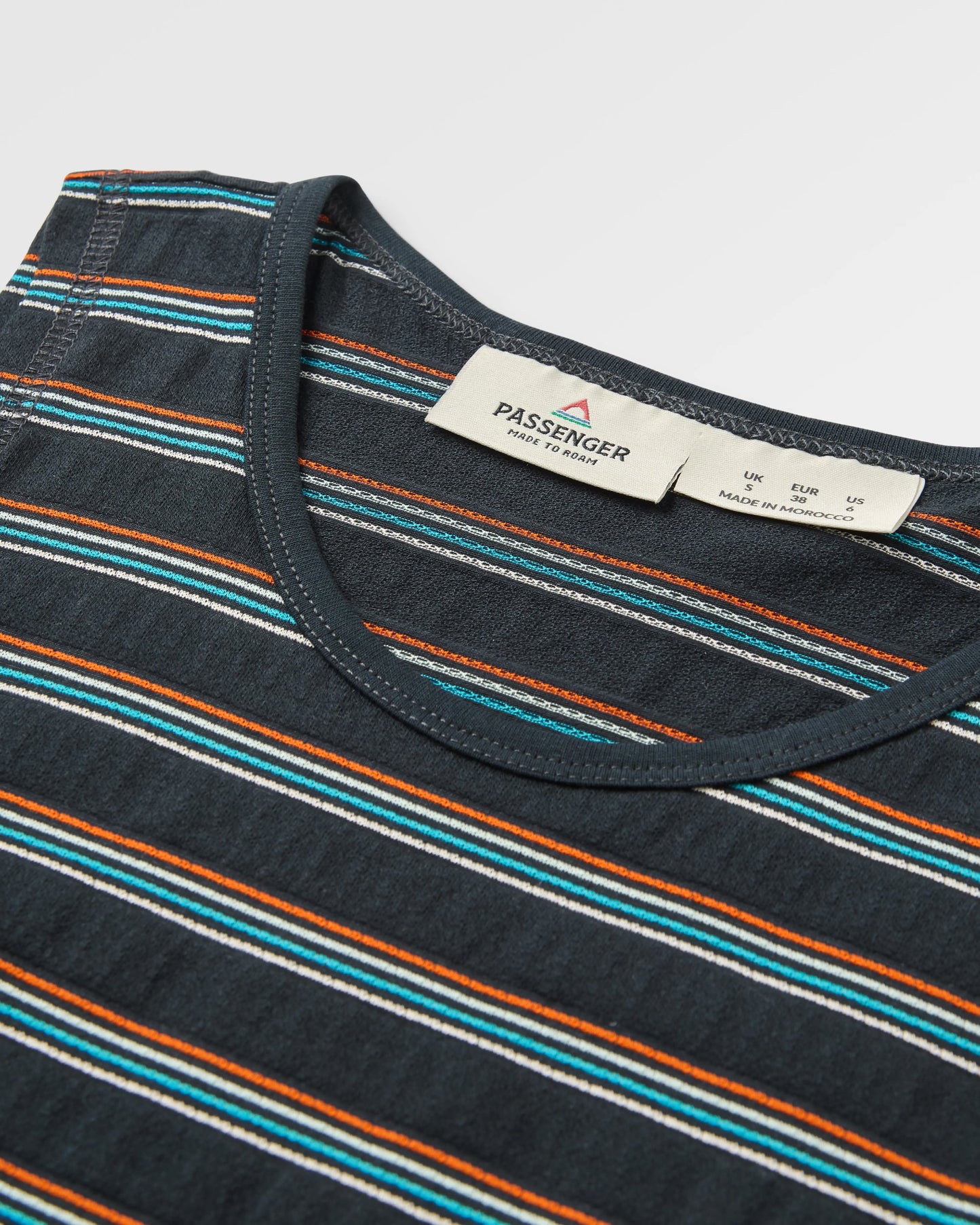 Retro Vibes 2.0 Organic Cotton Vest - Black Multi Stripe - Flatlay