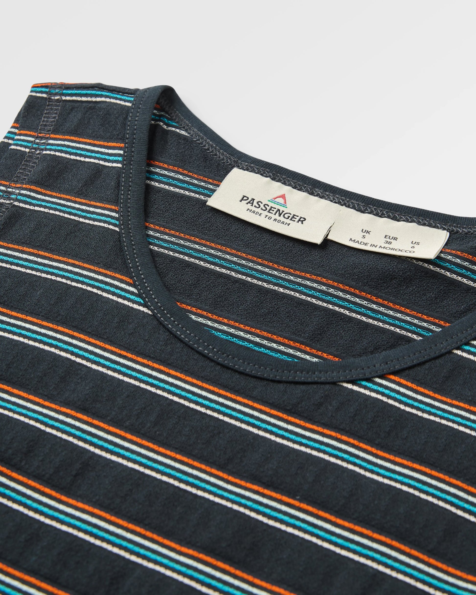 Retro Vibes 2.0 Organic Cotton Vest - Black Multi Stripe - Flatlay