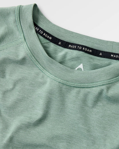 Light Ray Lightweight UPF50 LS T-Shirt - Pistachio Marl - Flatlay