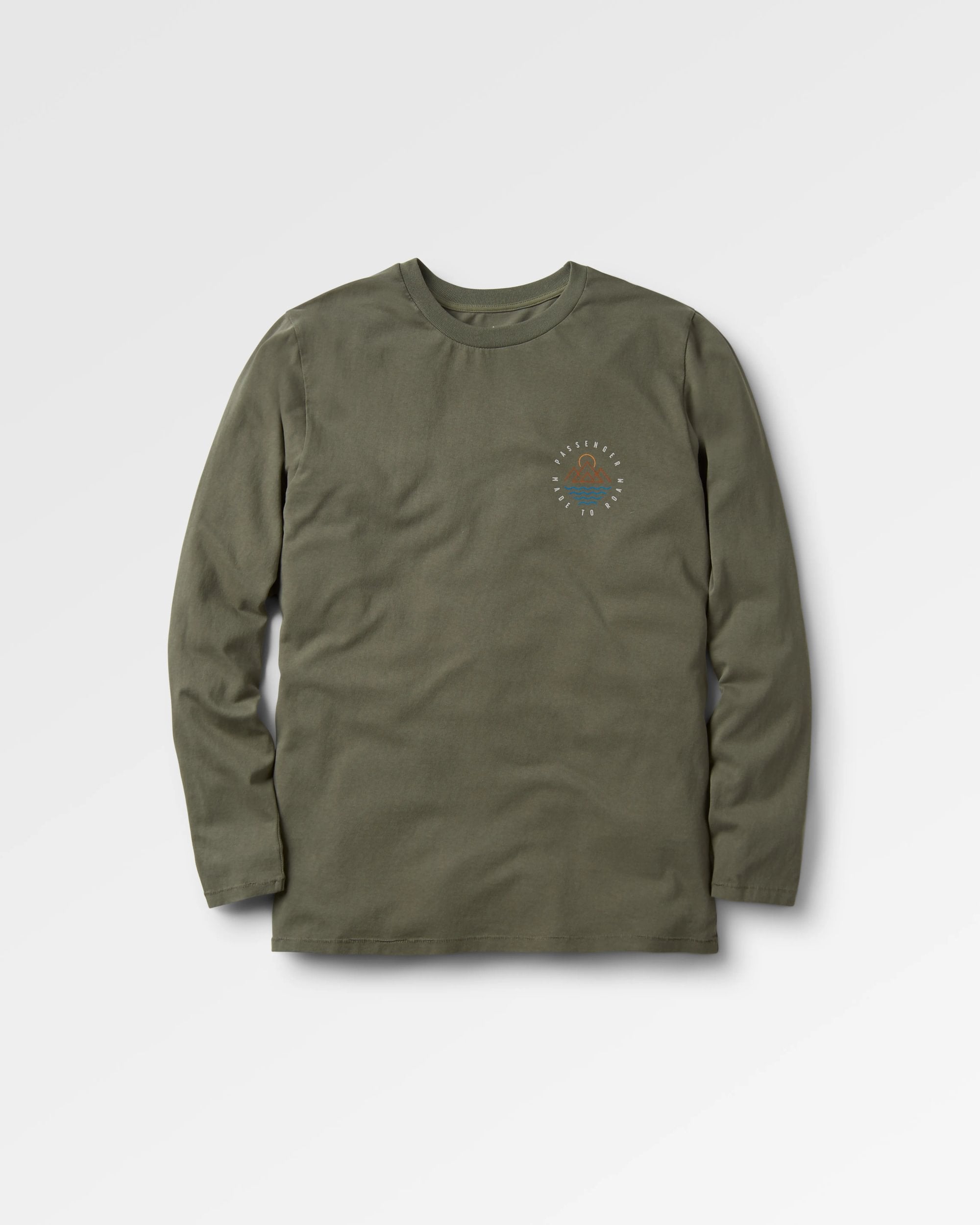 Escapism Recycled LS T-Shirt - Dusty Olive - Flatlay