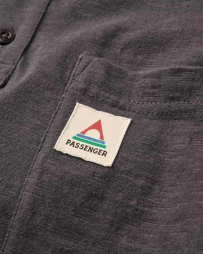 Headland LS Slub Henley - Faded Black - Flatlay