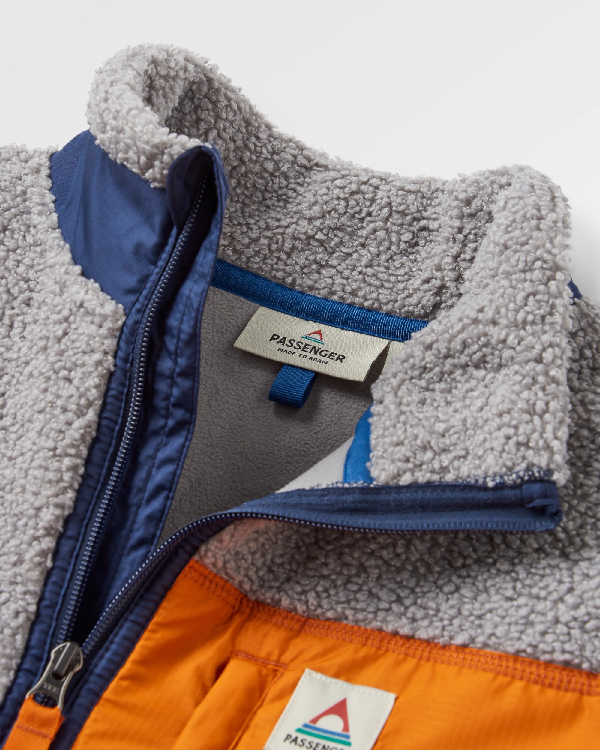 Born Explorer Recycled Polar-Lined Sherpa Fleece - Steel Grey - Flatlay