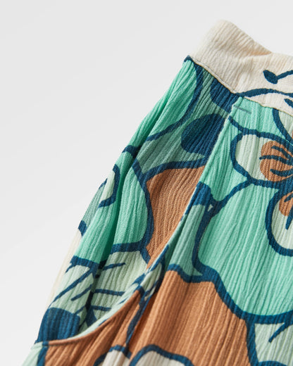 Someday Woven Trouser - Vintage Floral Aqua - Flatlay