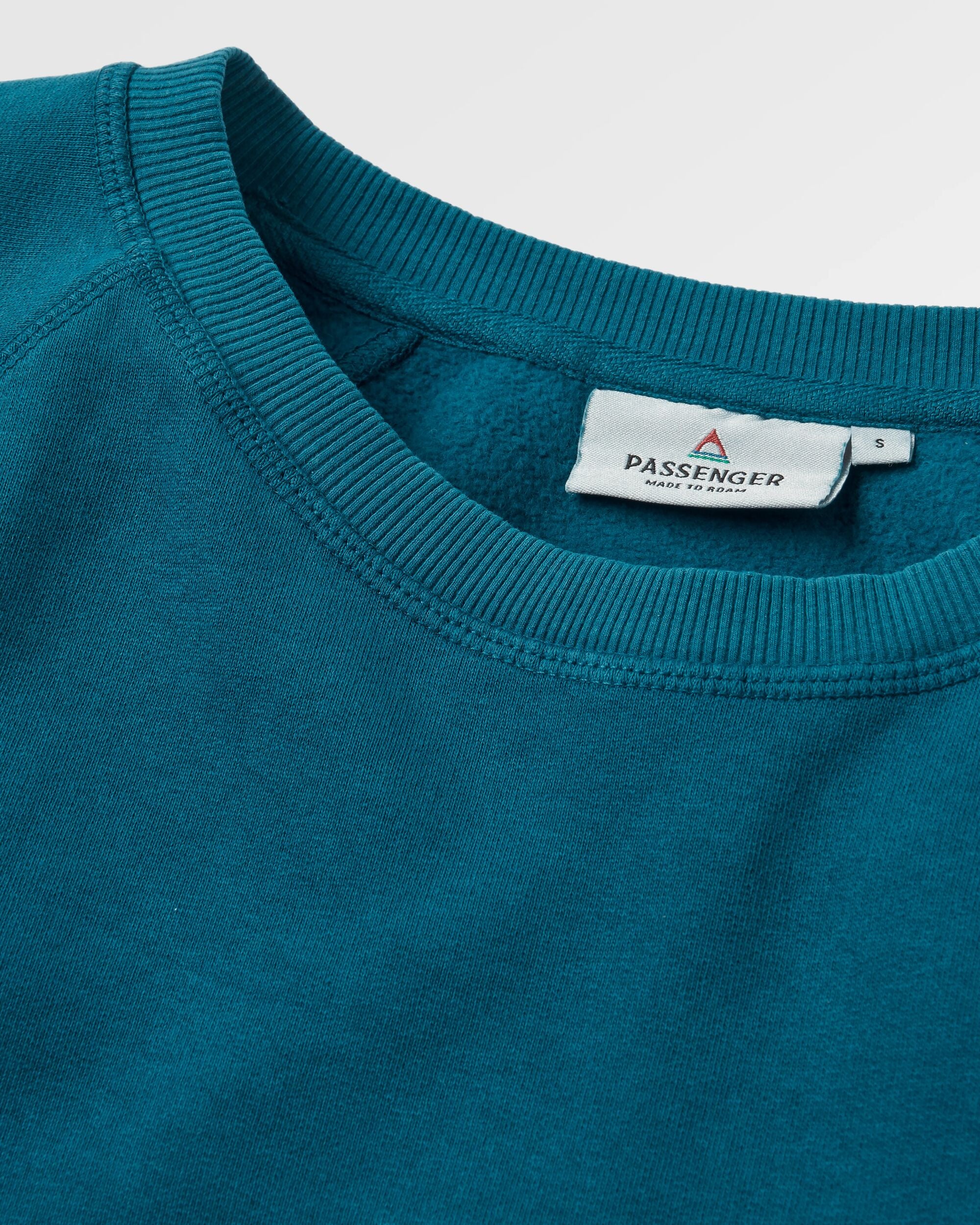 Waves & Trees Recycled Cotton Sweatshirt - Tidal Blue - Flatlay