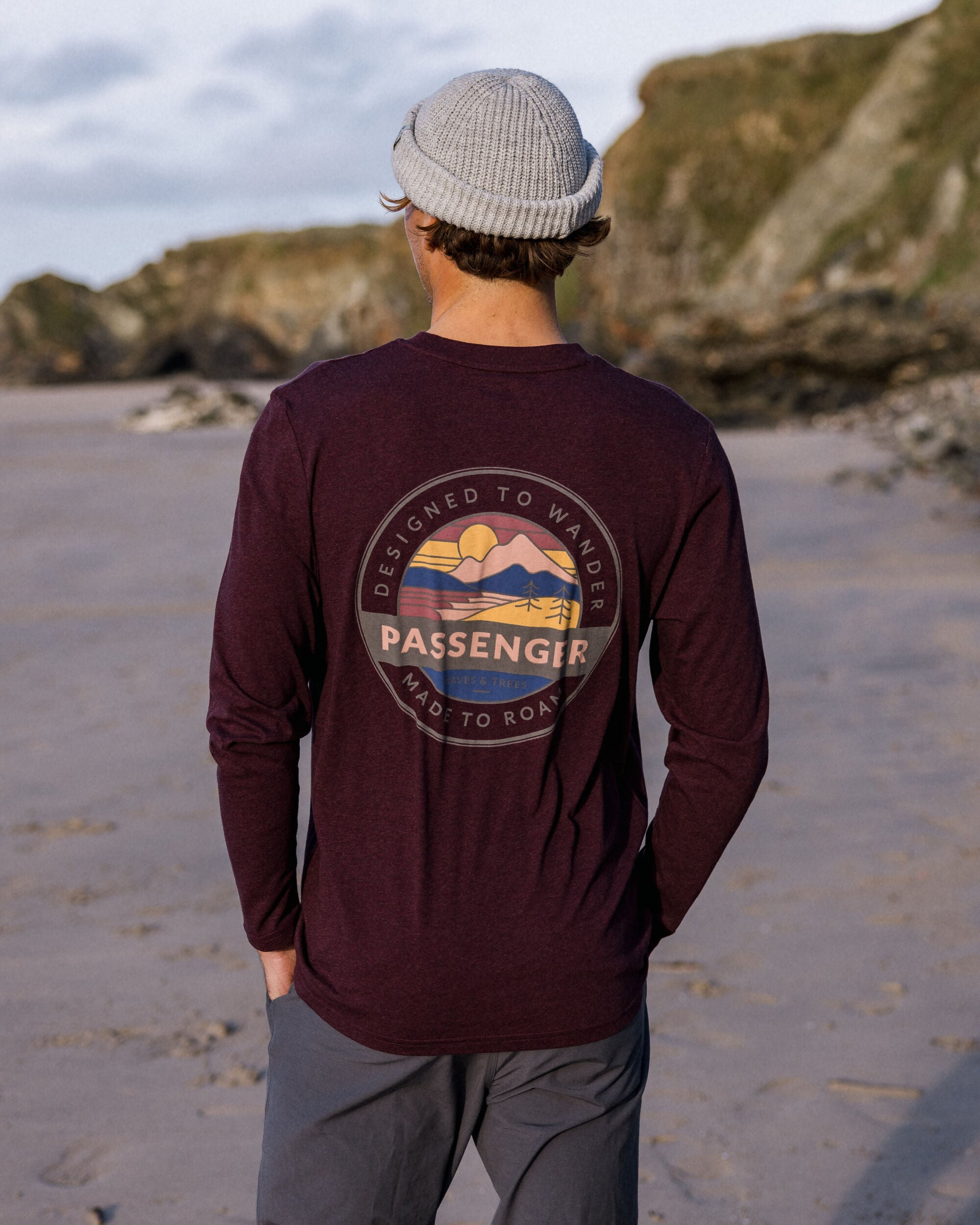 Odyssey Recycled Cotton LS T-Shirt - Wine Marl - Lifestyle - Male