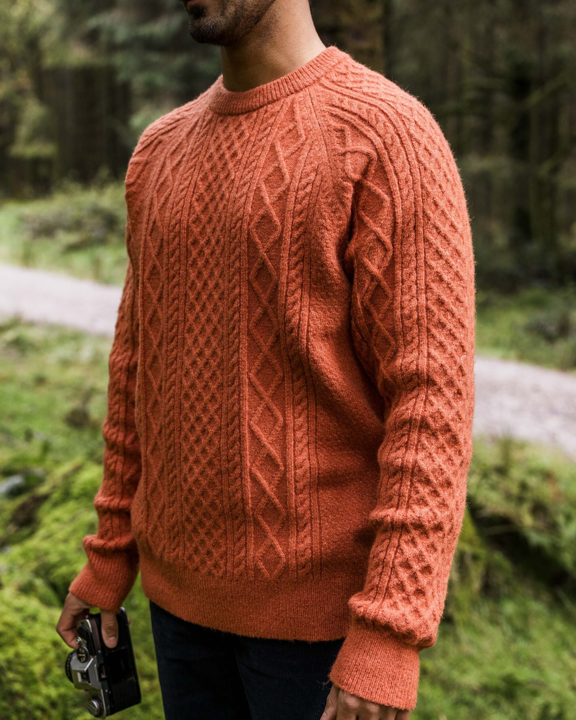 Sandbar Cable Knitted Jumper - Baked Clay - Lifestyle