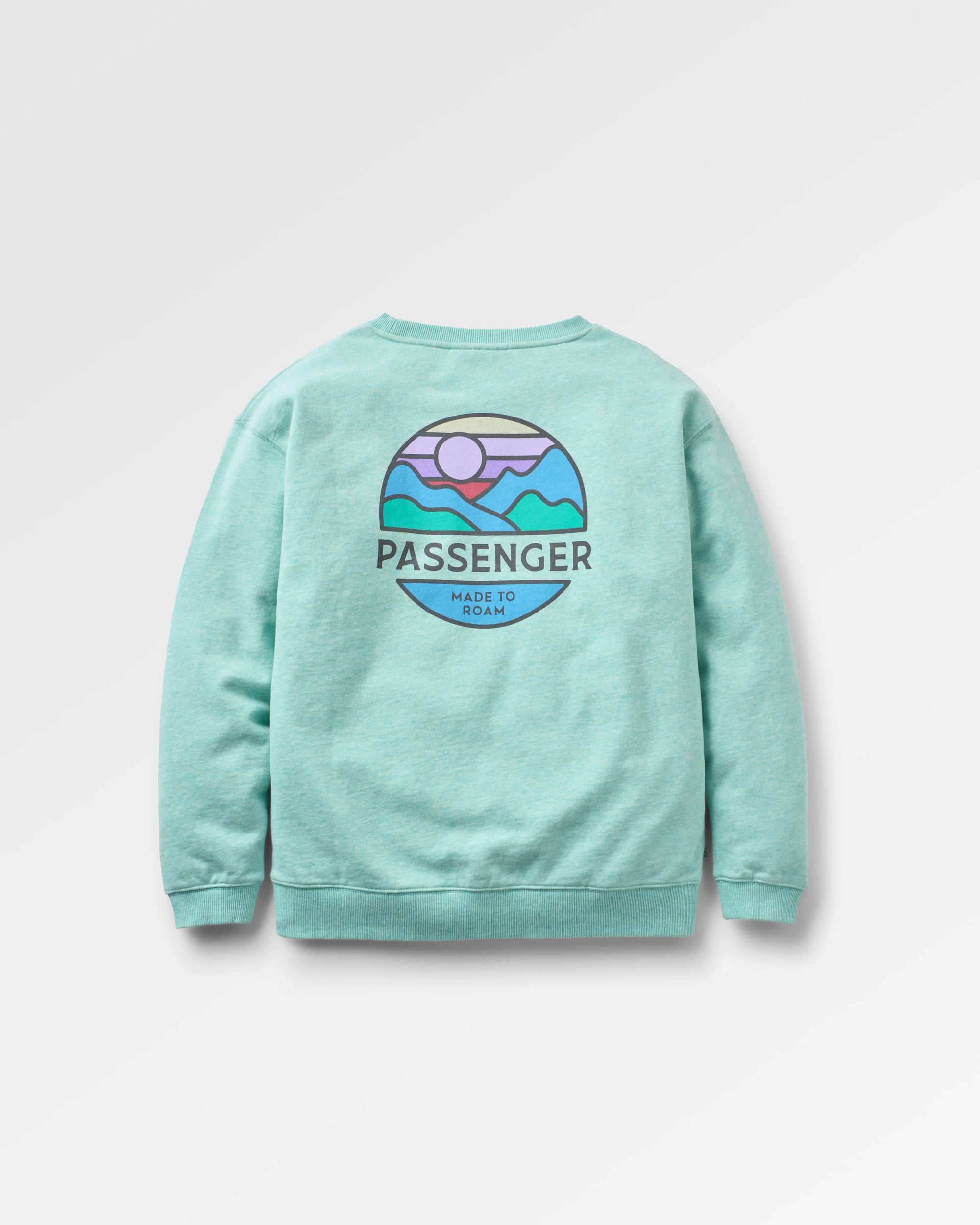 Laidback Organic Cotton Sweatshirt - Aqua Marl - Flatlay