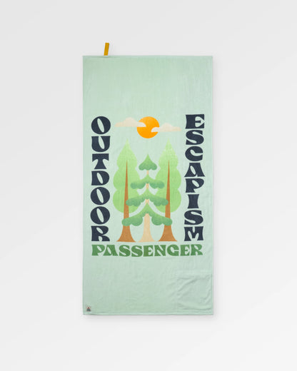 Tideline Organic Cotton Beach Towel - Spearmint - Flatlay