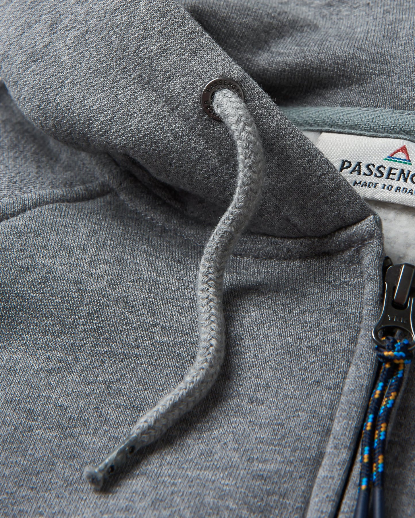 Heritage Full Zip Recycled Cotton Hoodie - Dark Grey Marl