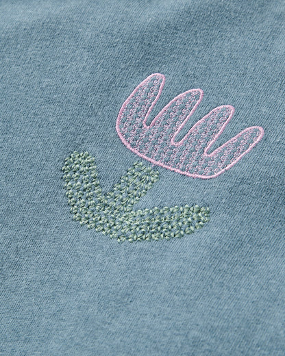 Slower Rhythms Women's Organic Cotton Hoodie - Stormy Blue - Flatlay