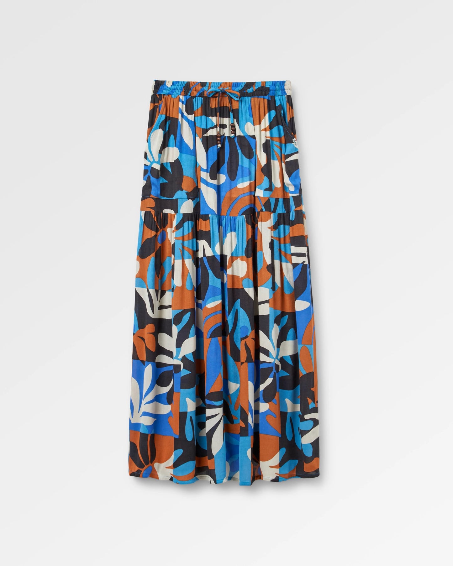 Zephyr Woven Maxi Skirt - Mountain Foliage Blue