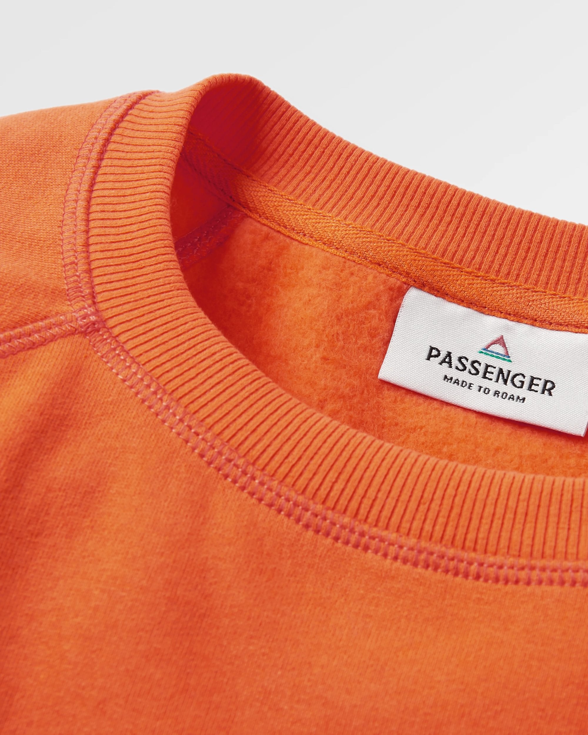 Remote Recycled Cotton Sweatshirt - Ember Orange - Flatlay