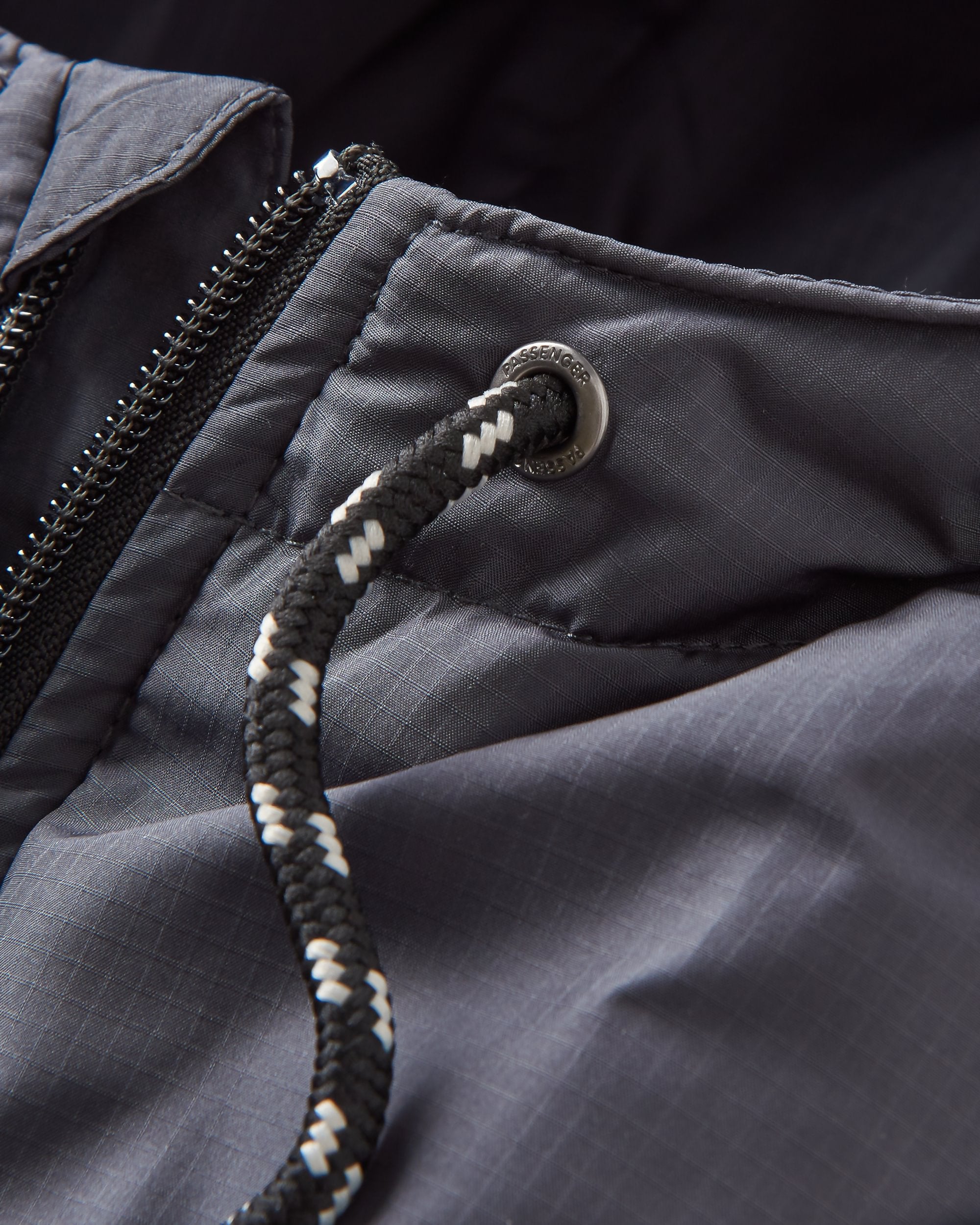 Woodland Hooded 1/2 Zip Recycled Polar Fleece - Mountain Geo Charcoal - Flatlay