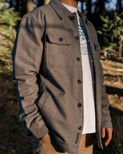 Freestyle Sherpa-Lined Overshirt - Grey Marl