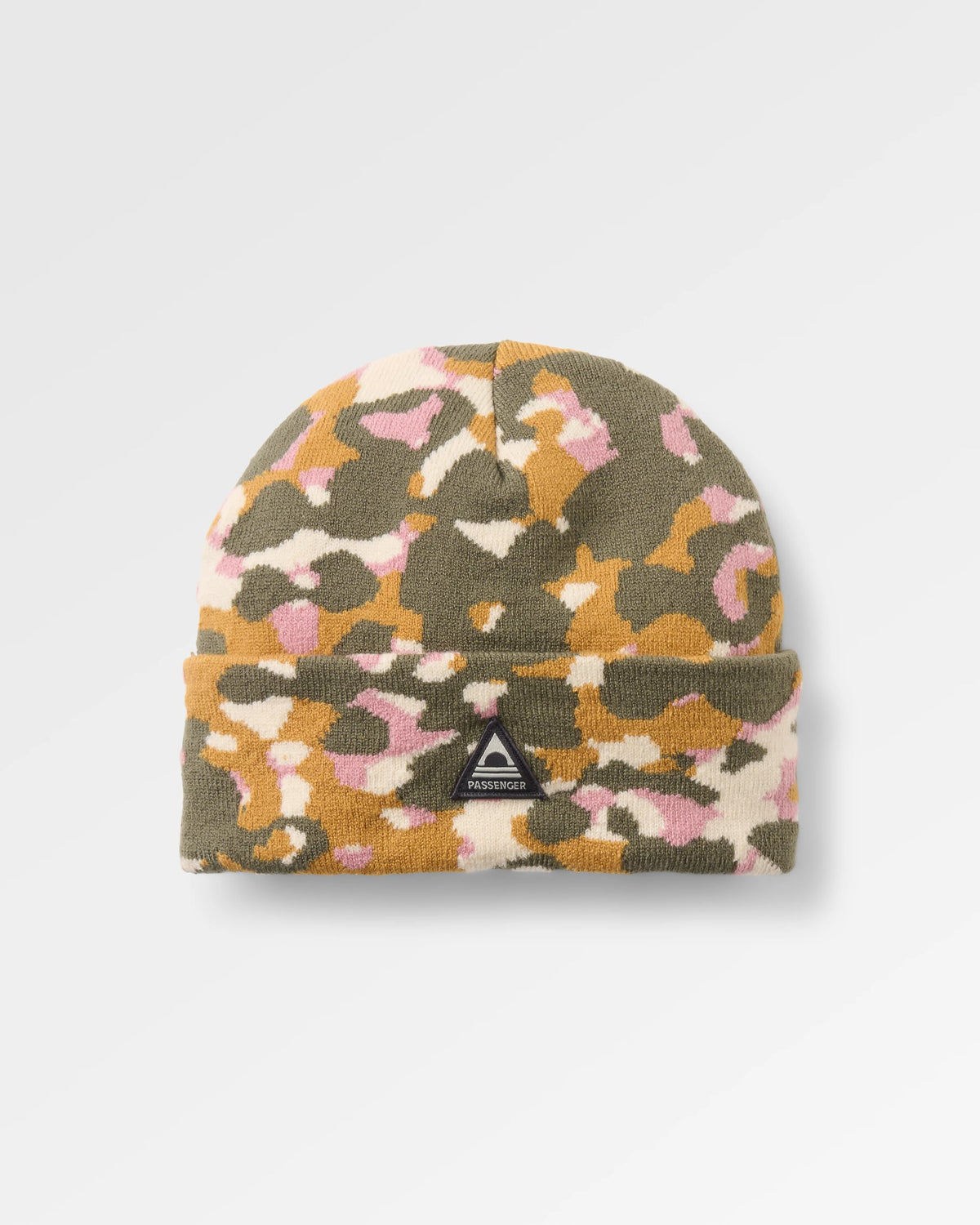 Amber Knit Beanie  - Powder Camo Dusty Olive - Flatlay