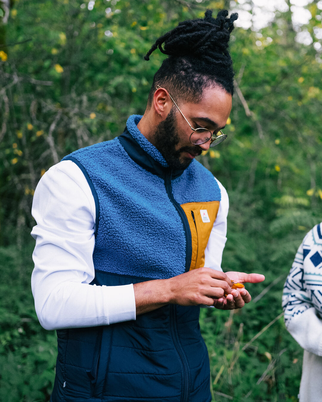 Born Explorer Recycled Polar-Lined Sherpa Vest - Blue Steel - Lifestyle