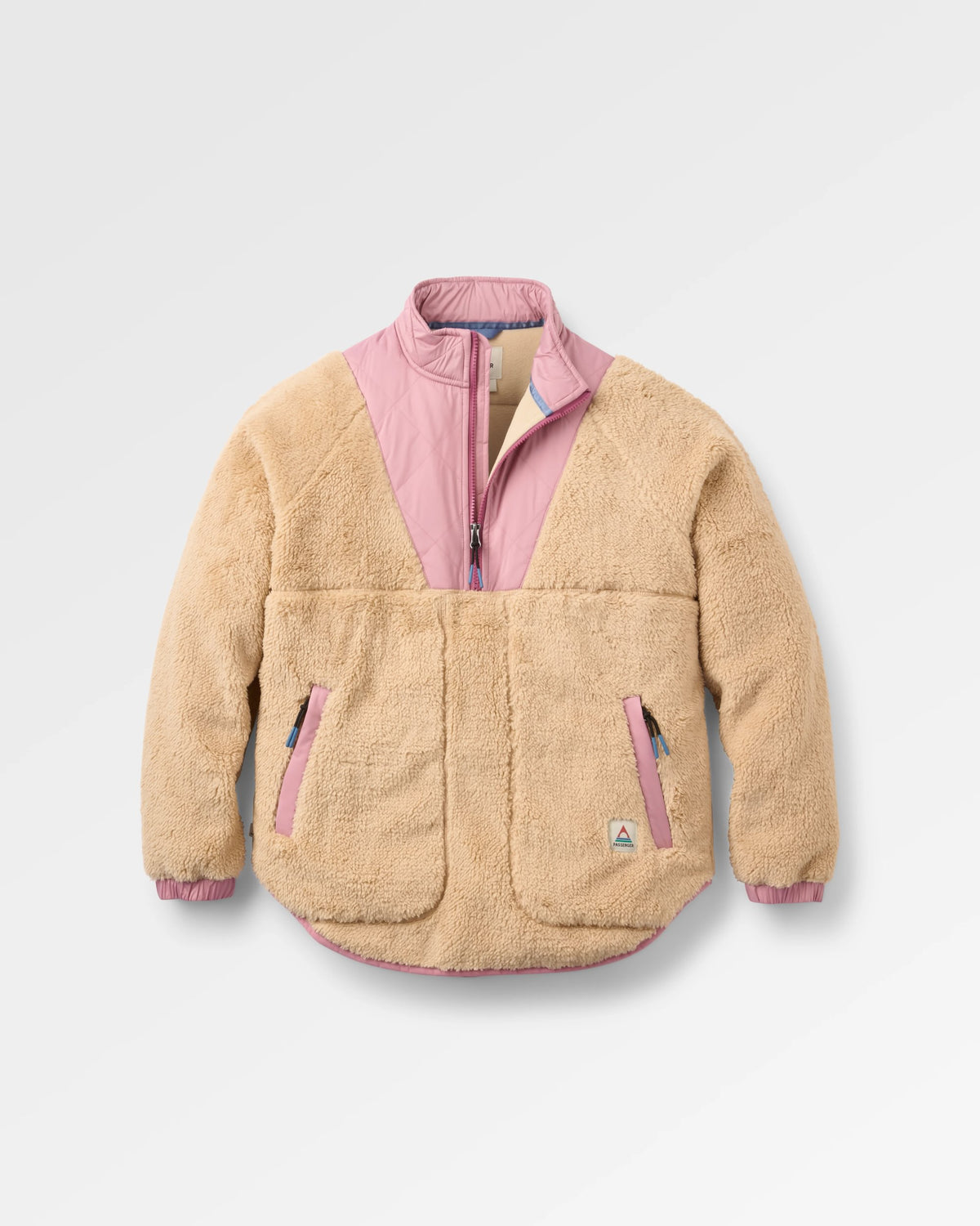 Beaumont Sherpa Hoodless Fleece - Stone - Flatlay