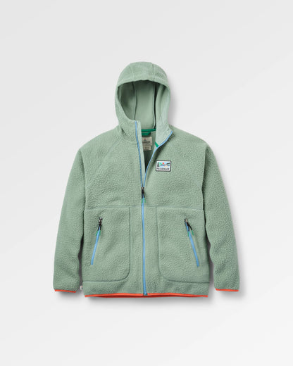 North Coast Full Zip Recycled Sherpa Fleece - Pistachio - Flatlay