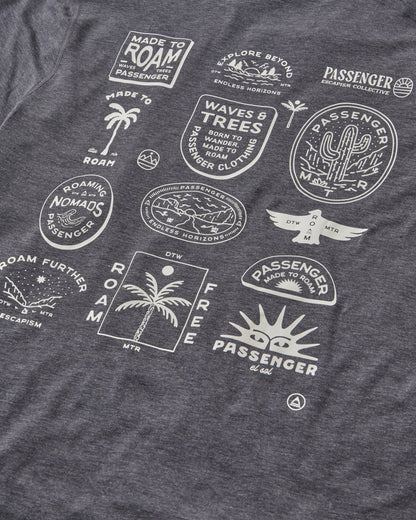 Men's Solscape Active T-Shirt - Faded Black Marl - Flatlay