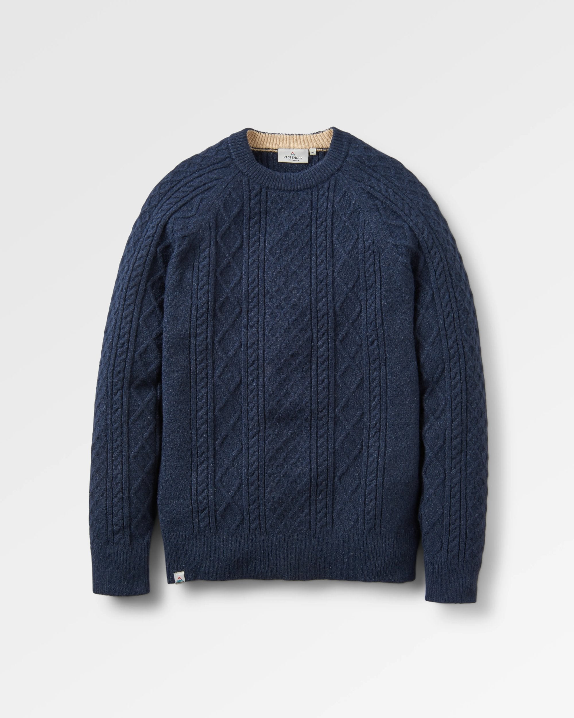 Sandbar Cable Knitted Jumper - Rich Navy - Flatlay