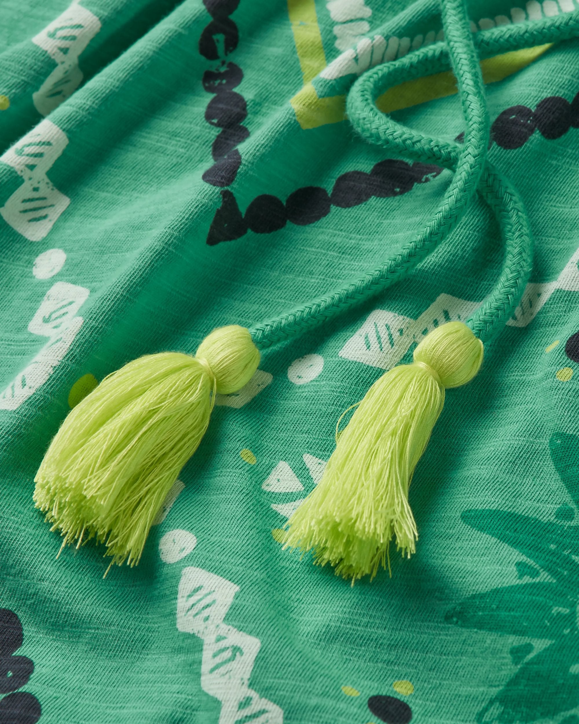 Rivergate Recycled Cotton Dress - Sunburst Green Spruce - Flatlay