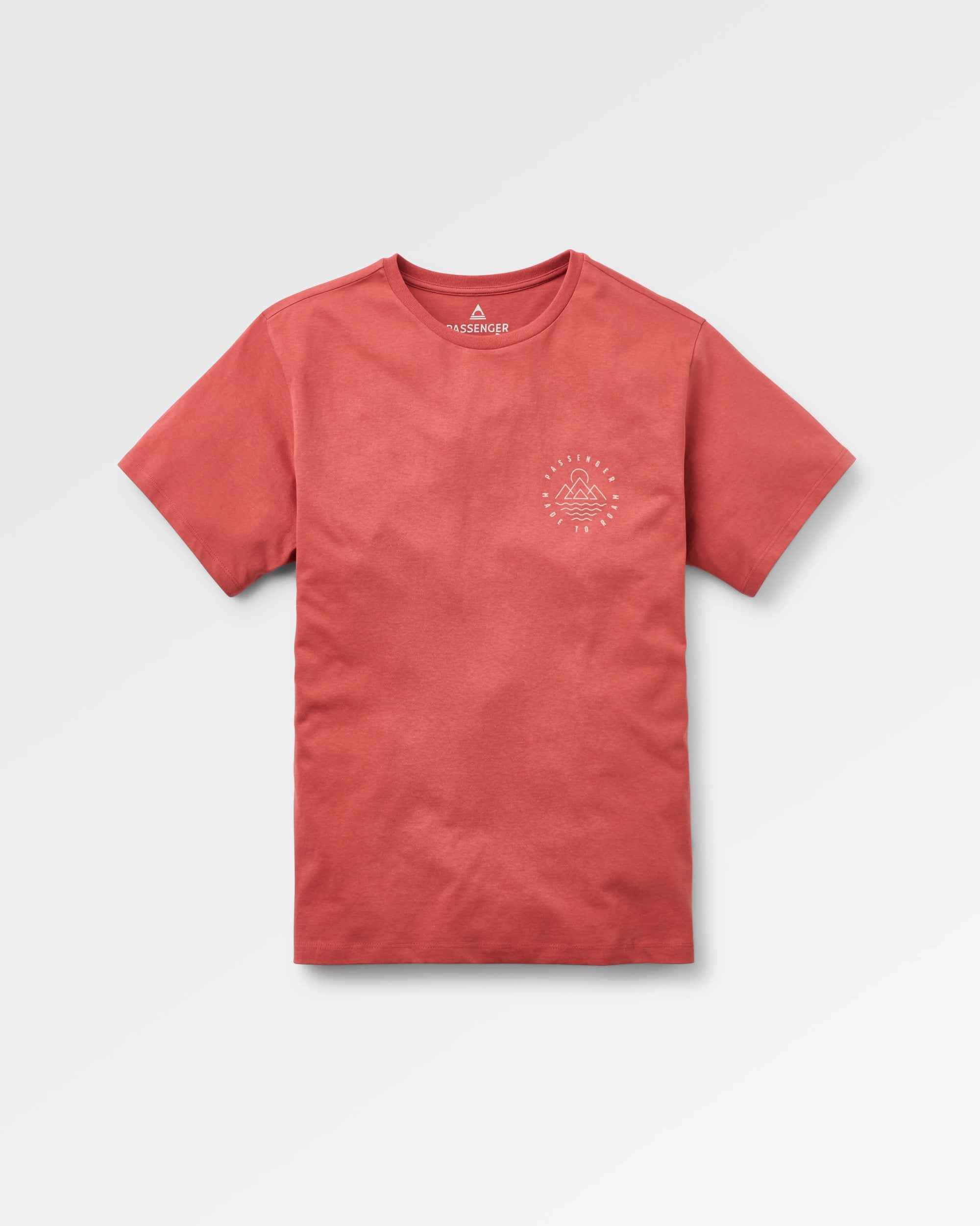 Escapism Recycled Cotton T-Shirt - Redwood - Flatlay