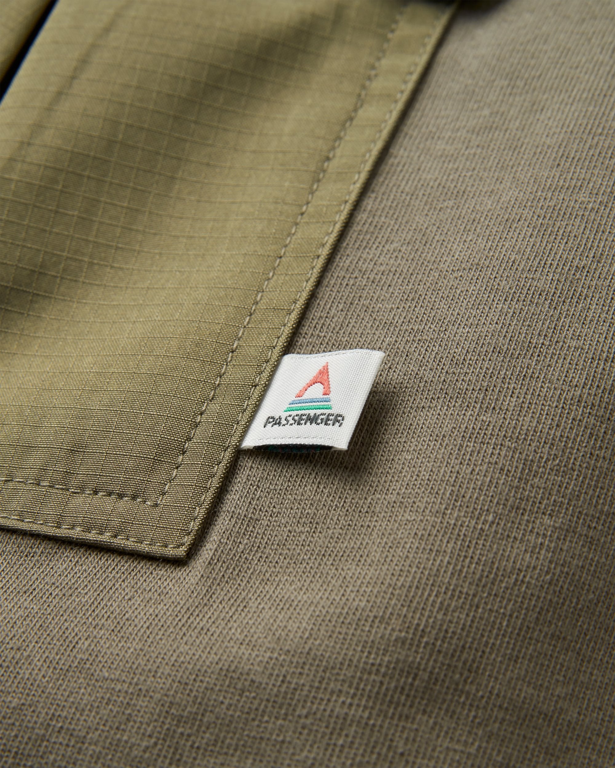 Travel Pocket Relaxed Fit T-Shirt - Dusty Olive - Flatlay