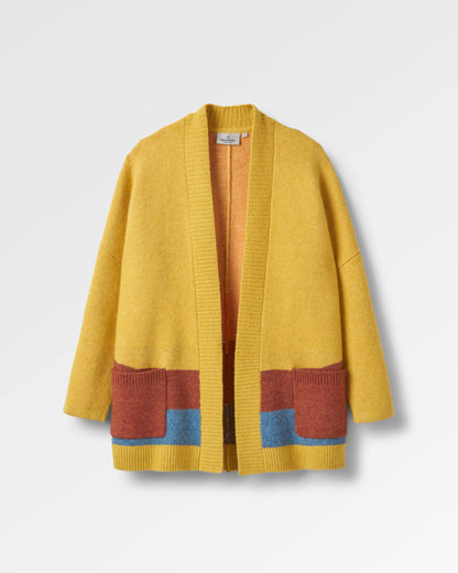 Vista Recycled Knitted Cardigan - Amber Gold