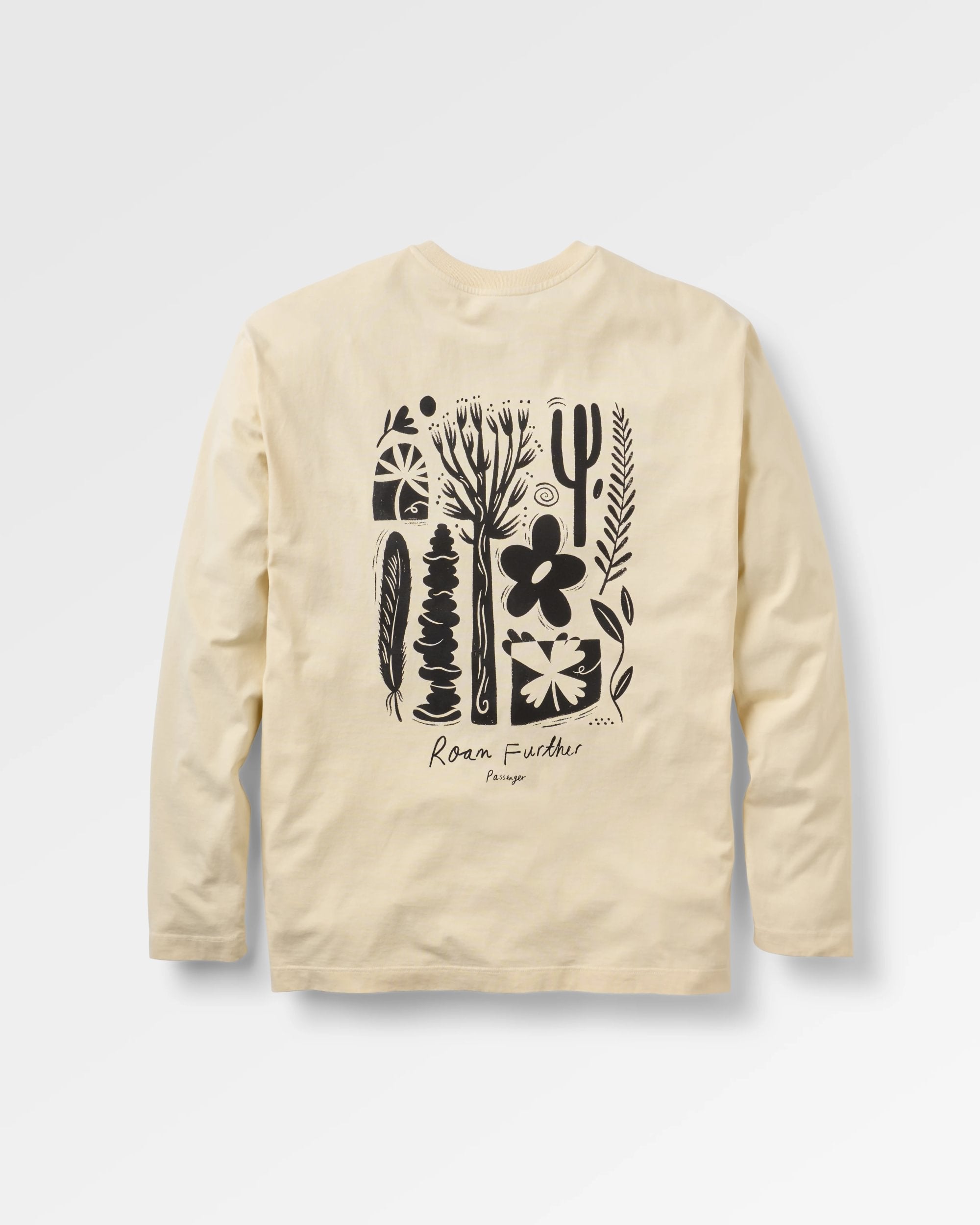 Roam Further Relaxed Fit LS T-shirt - Birch - Flatlay